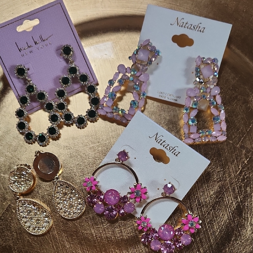 Colorful Statement Earrings Set - image 1